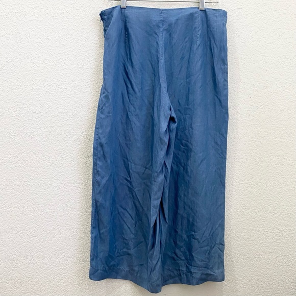 MICHAEL Michael Kors Chambray Lyocell Belted Casual Wide Leg  Capri Pants Size 8 - Picture 7 of 15